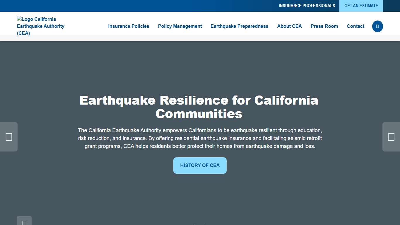Earthquake Preparedness & Insurance California Earthquake Authority (CEA)