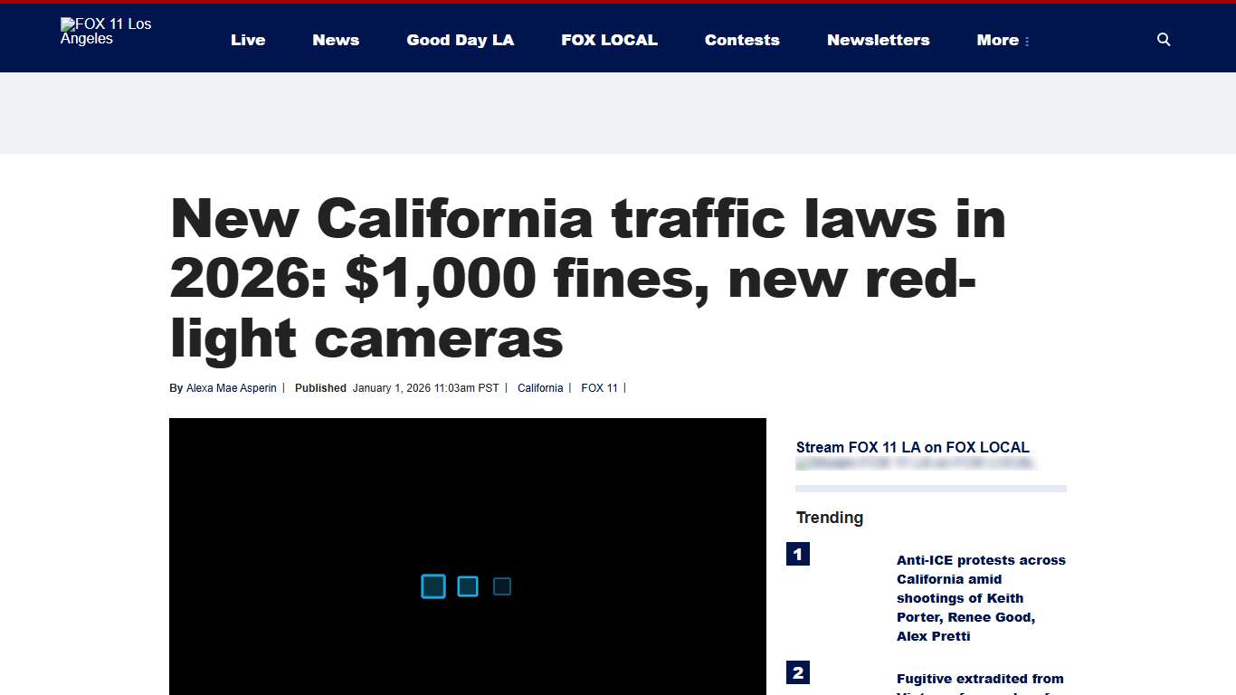 New California traffic laws in 2026: $1,000 fines, new red-light cameras FOX 11 Los Angeles